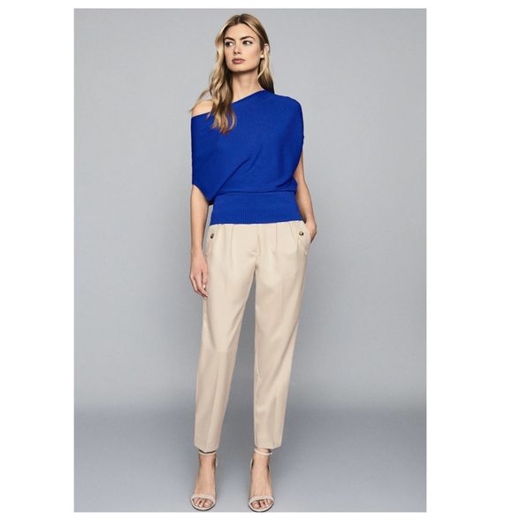 New! REISS London Meryl Asymmetric Knitted Top - Picture 4 of 14